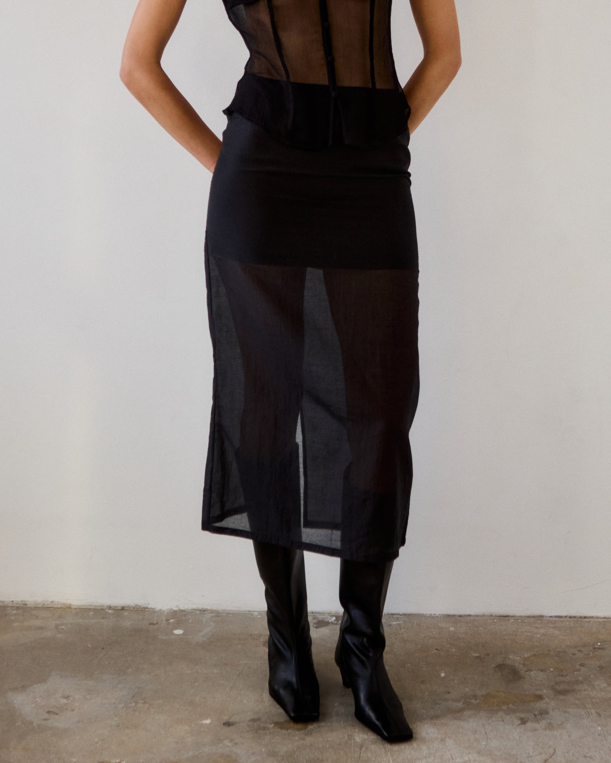 Dionne Tencel Organza Midi Skirt