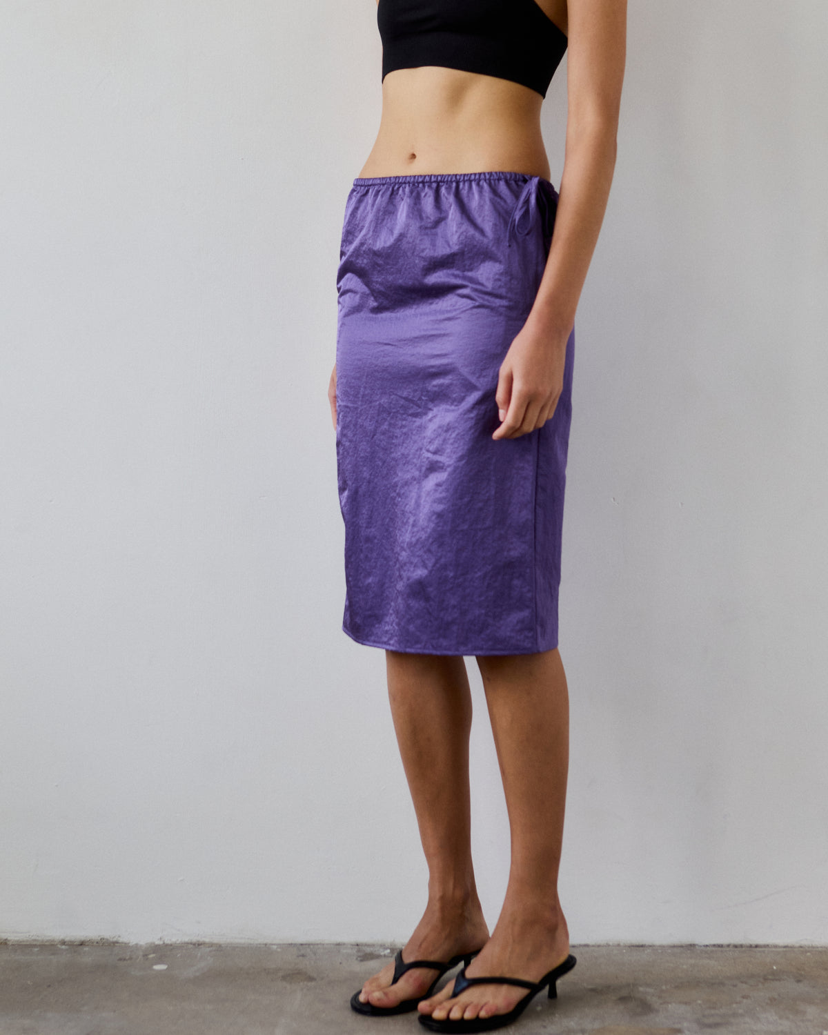 Naomi Taffeta Midi Skirt