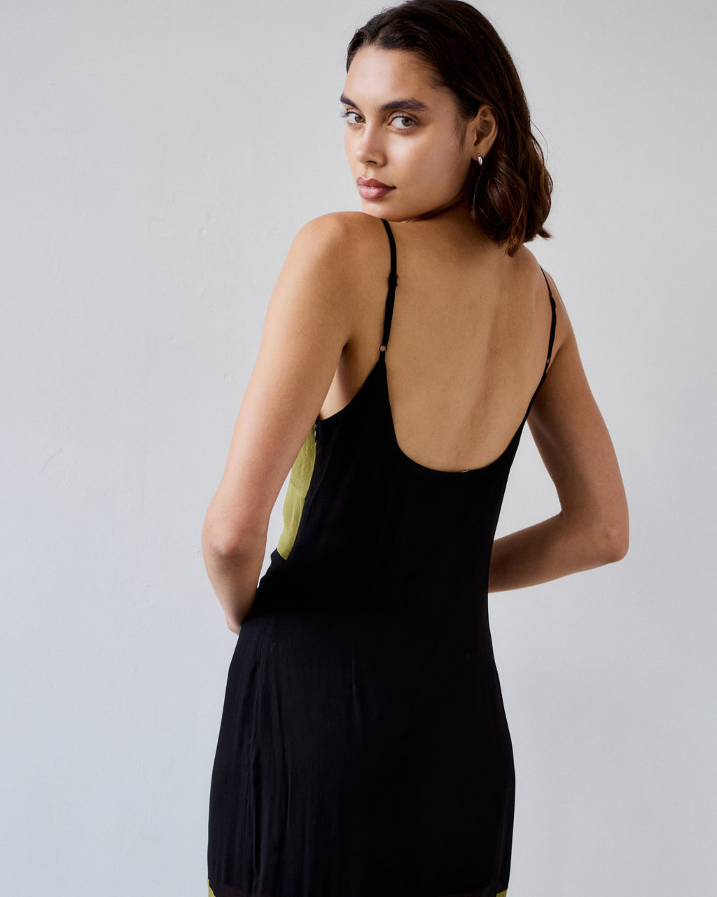 Evangalista Viscose Georgette Colour Block Dress
