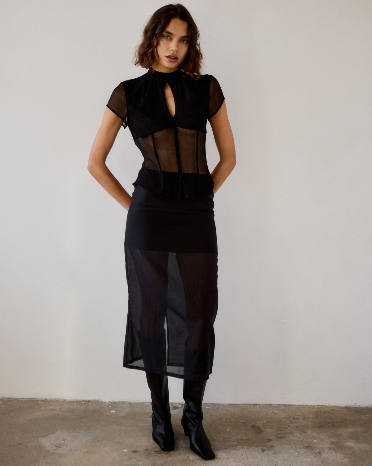 Dionne Tencel Organza Midi Skirt