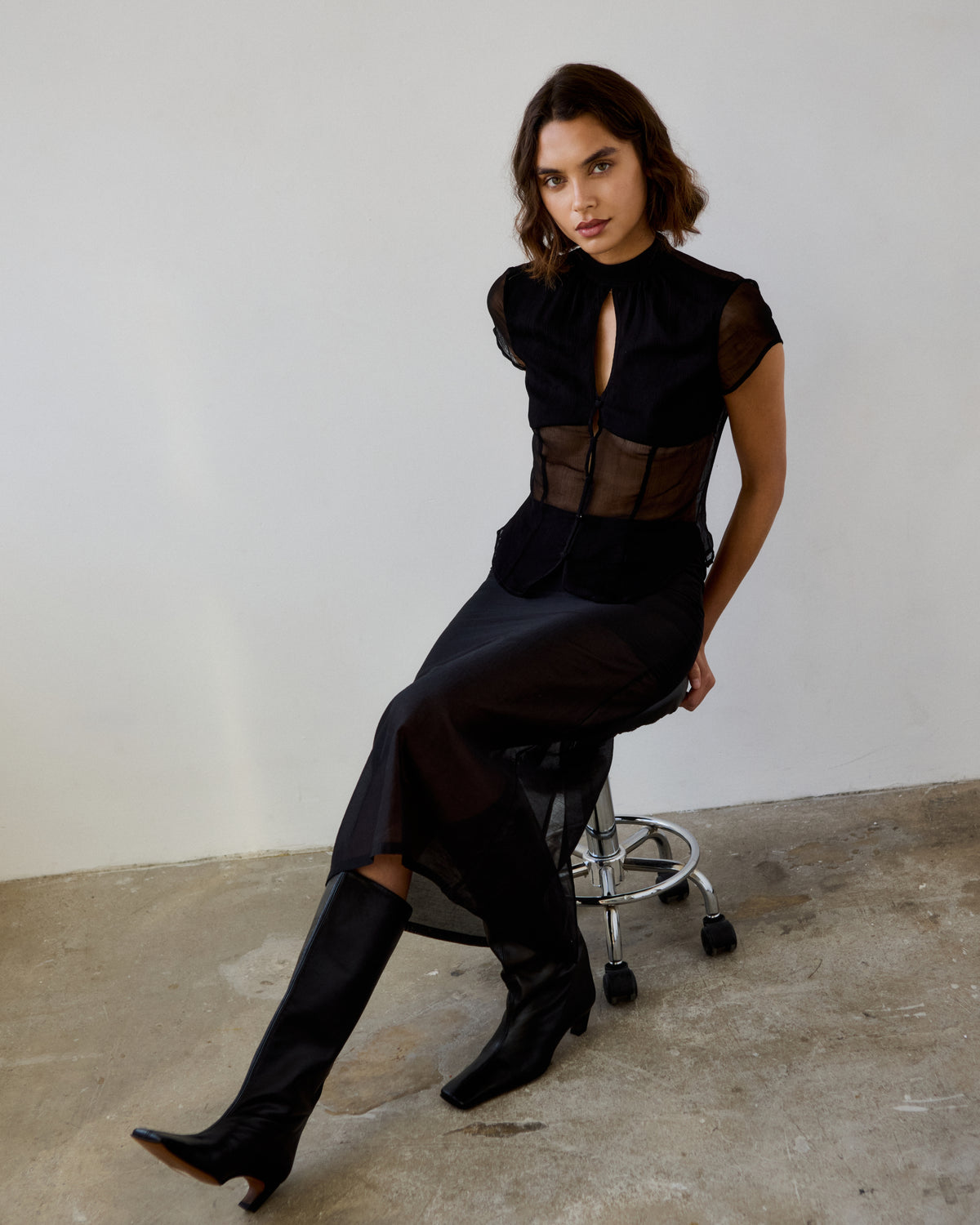 Dionne Tencel Organza Midi Skirt