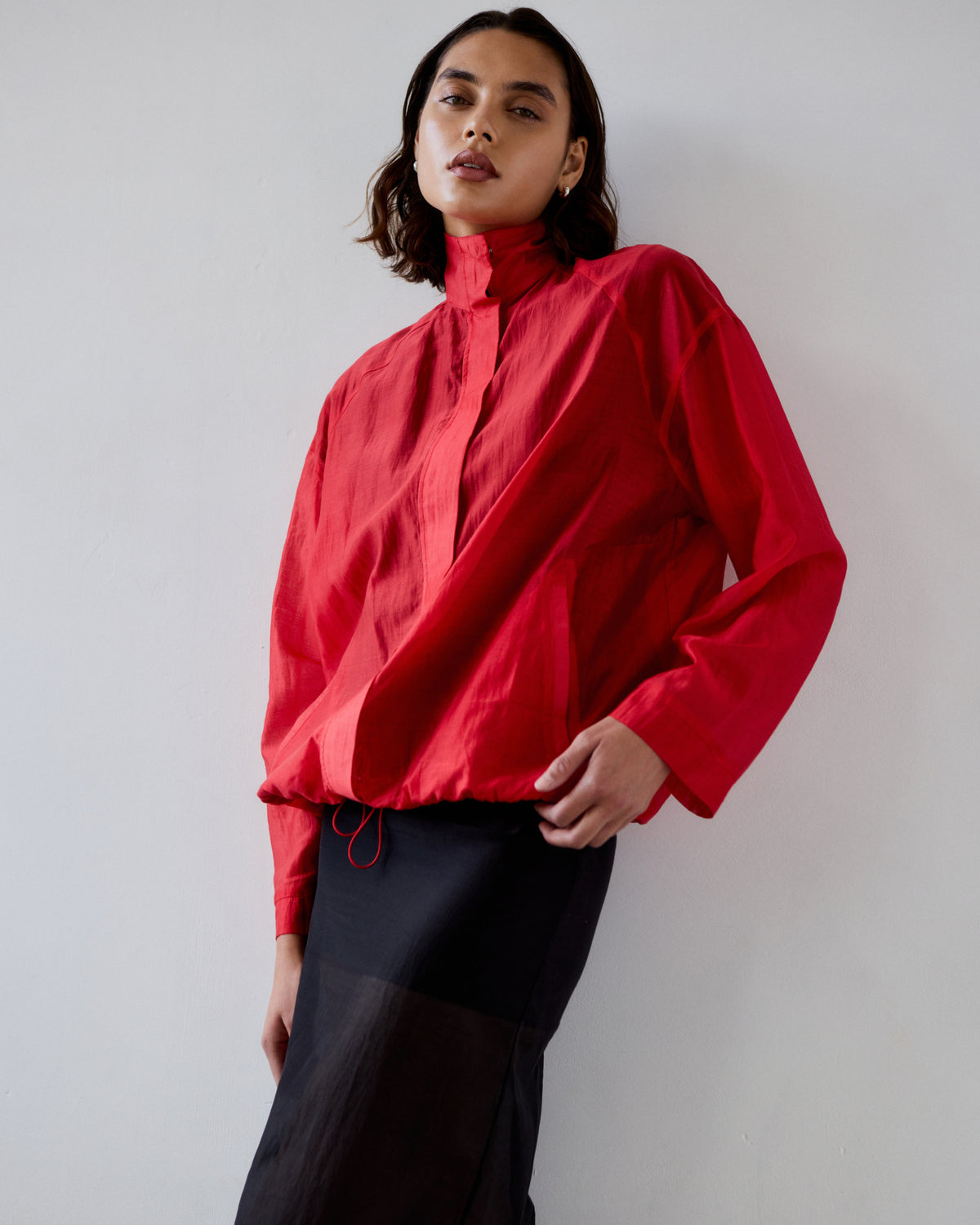 Karlie Tencel Funnel Neck Jacket