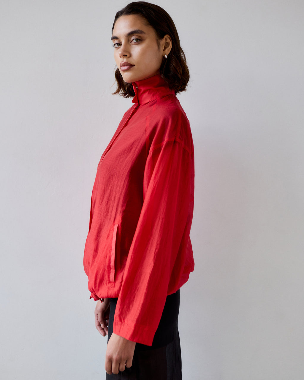Karlie Tencel Funnel Neck Jacket