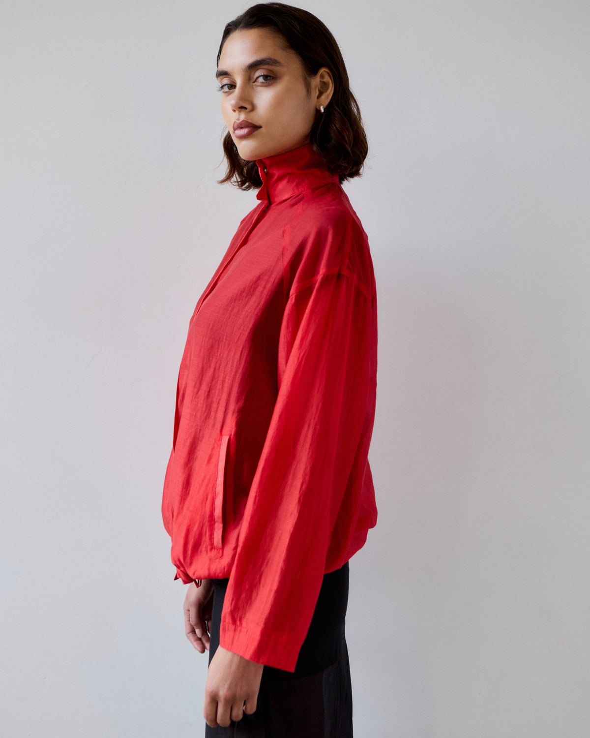 Karlie Tencel Funnel Neck Jacket