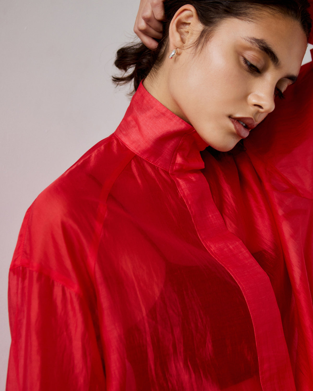 Karlie Tencel Funnel Neck Jacket