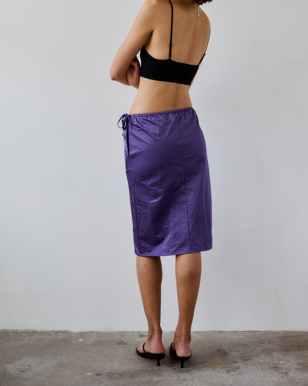 Naomi Taffeta Midi Skirt