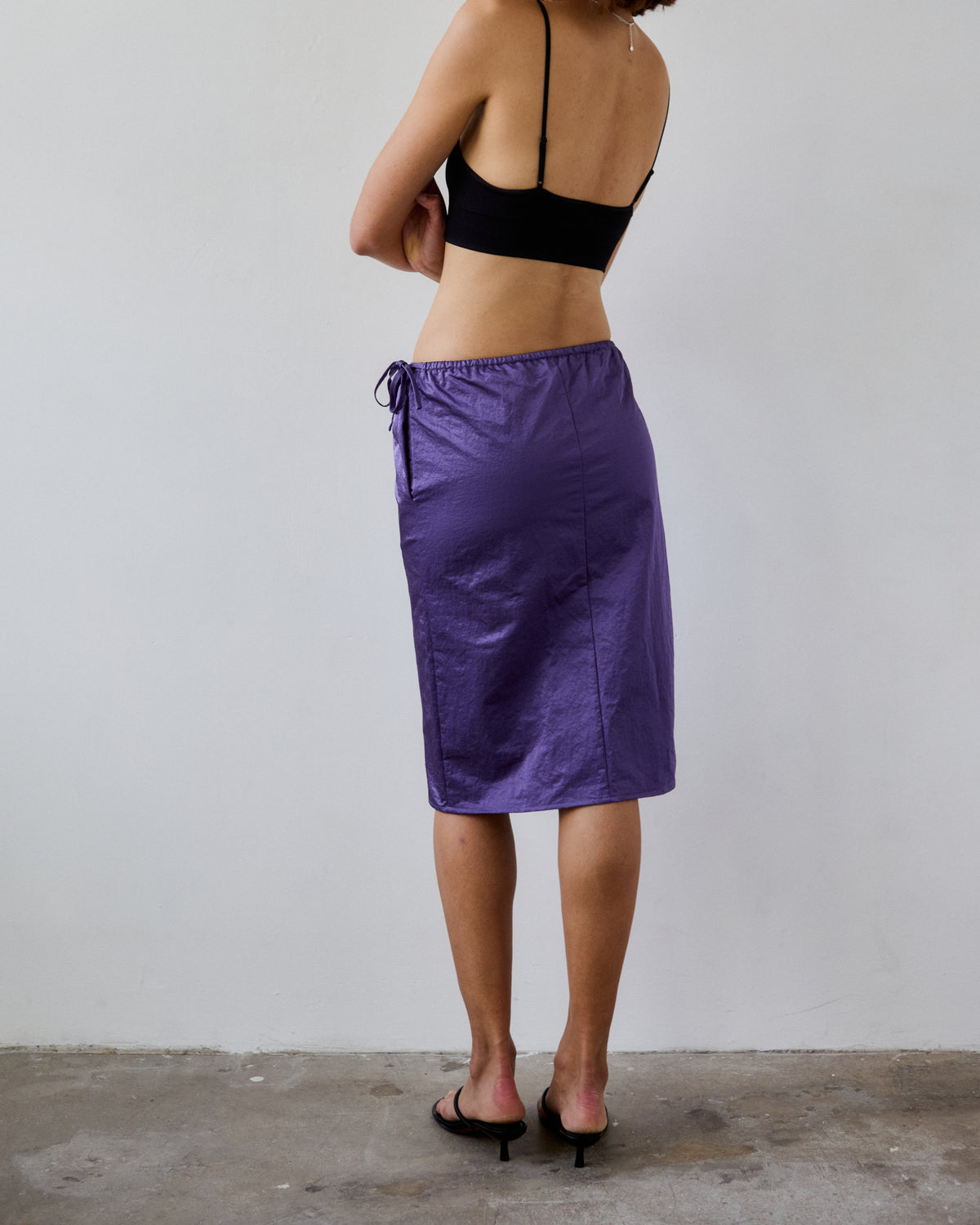 Naomi Taffeta Midi Skirt