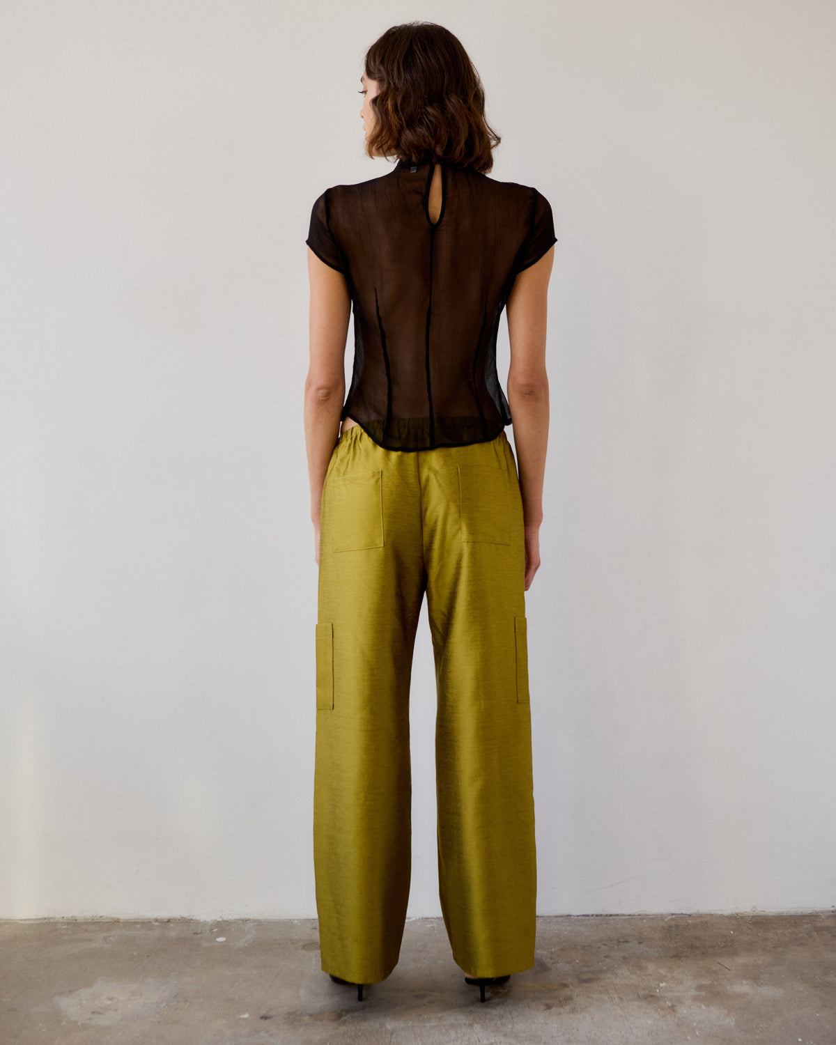 Stella Taffeta Trousers in Chartreuse