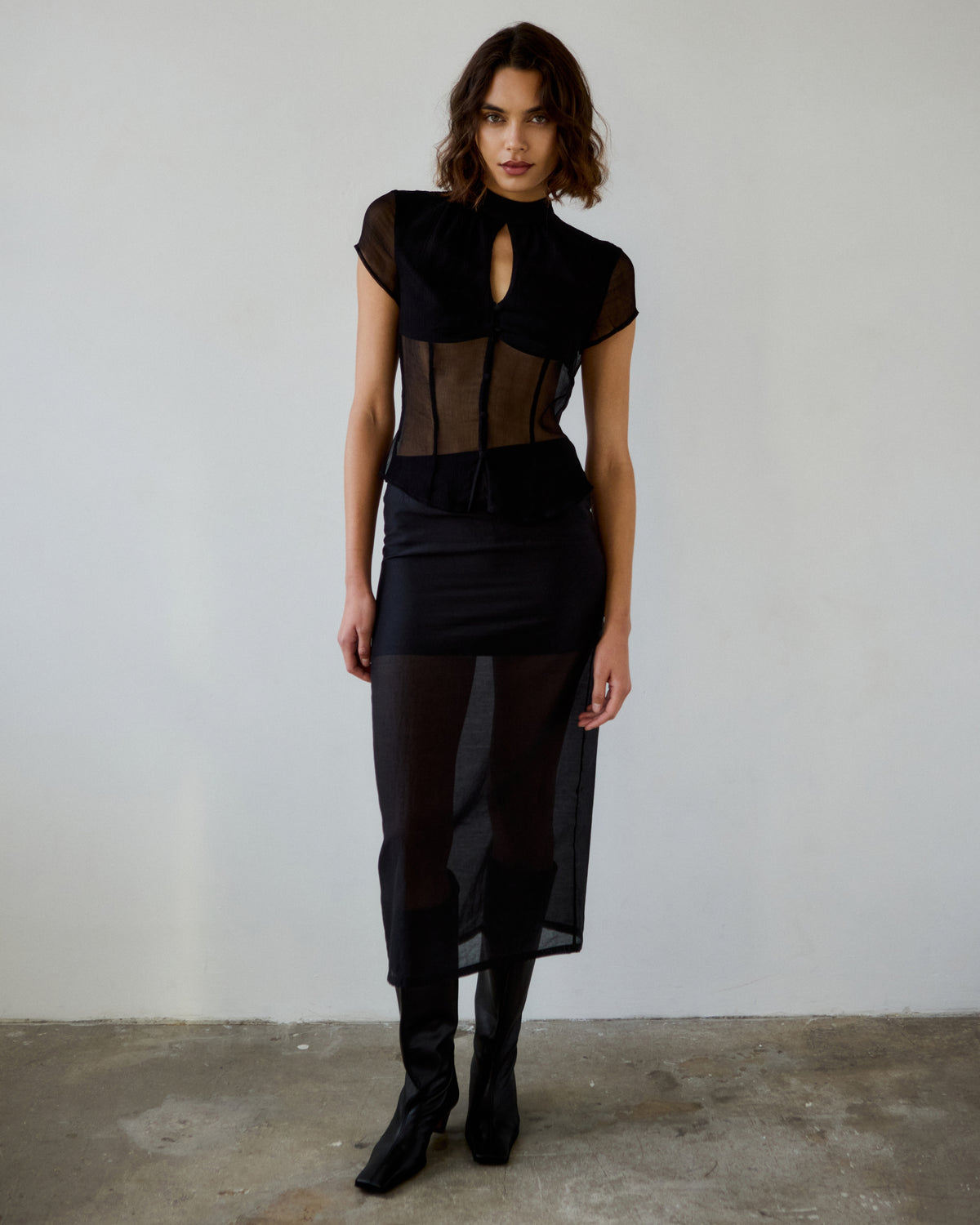 Dionne Tencel Organza Midi Skirt
