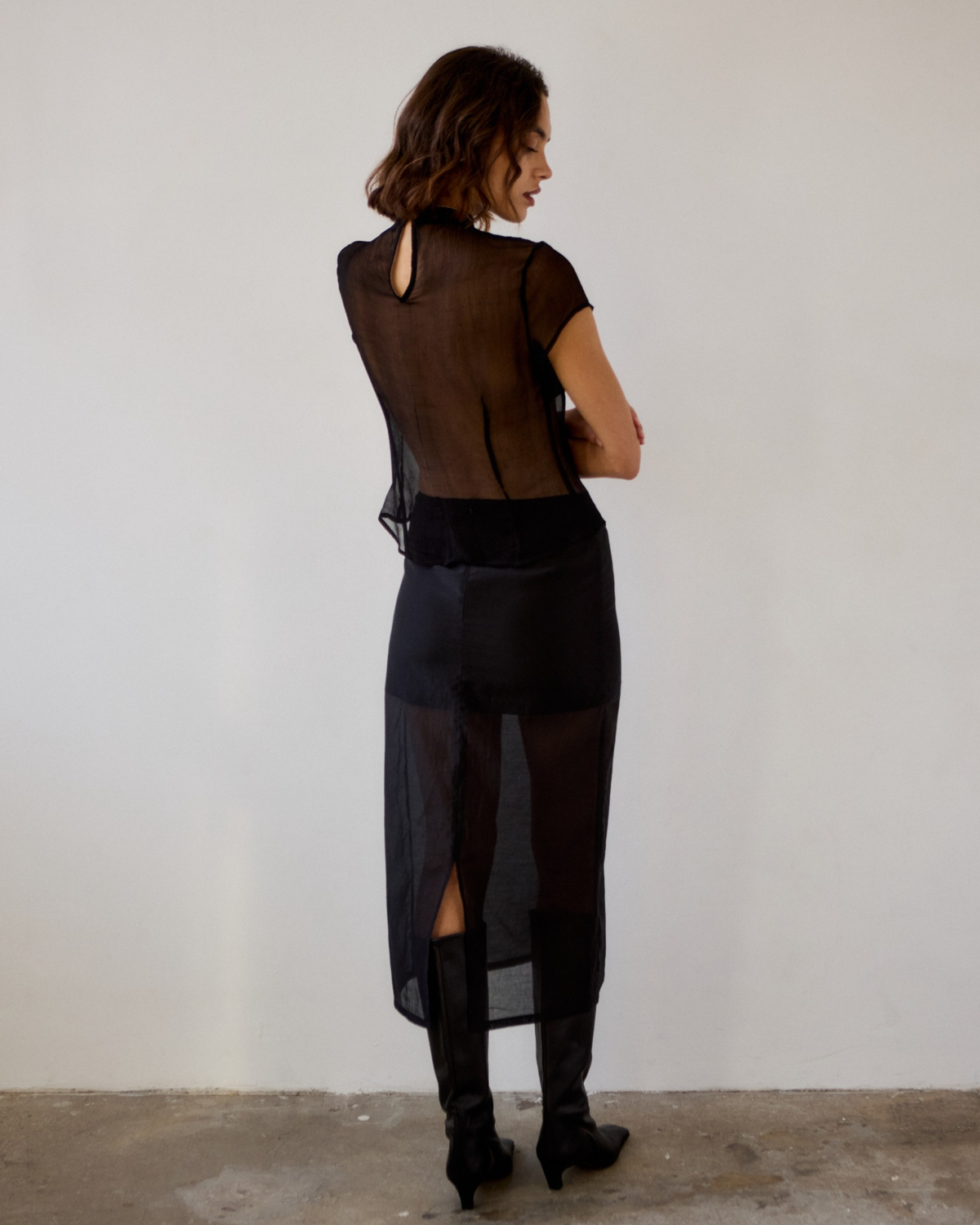 Dionne Tencel Organza Midi Skirt